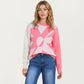 Bold Graphic Floral Pattern Knit Sweater with Soft Crew Neckline and Relaxed Long Sleeve Pullover Fit