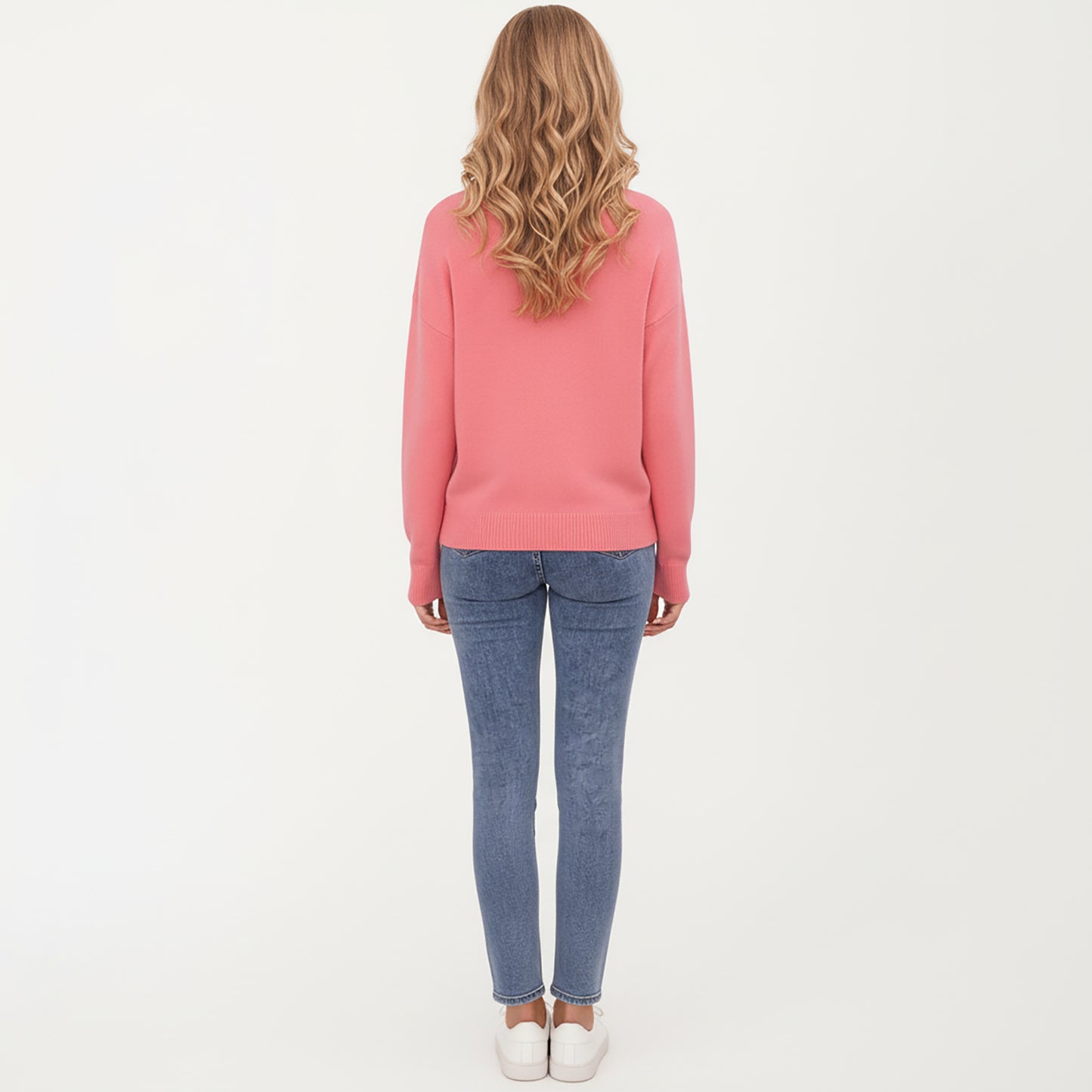 Heart Bow Knit Sweater with Playful Graphic Design, Soft Crew Neck Fit and Cozy Long Sleeve Detailing