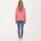 Heart Bow Knit Sweater with Playful Graphic Design, Soft Crew Neck Fit and Cozy Long Sleeve Detailing