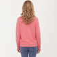 Heart Bow Knit Sweater with Playful Graphic Design, Soft Crew Neck Fit and Cozy Long Sleeve Detailing