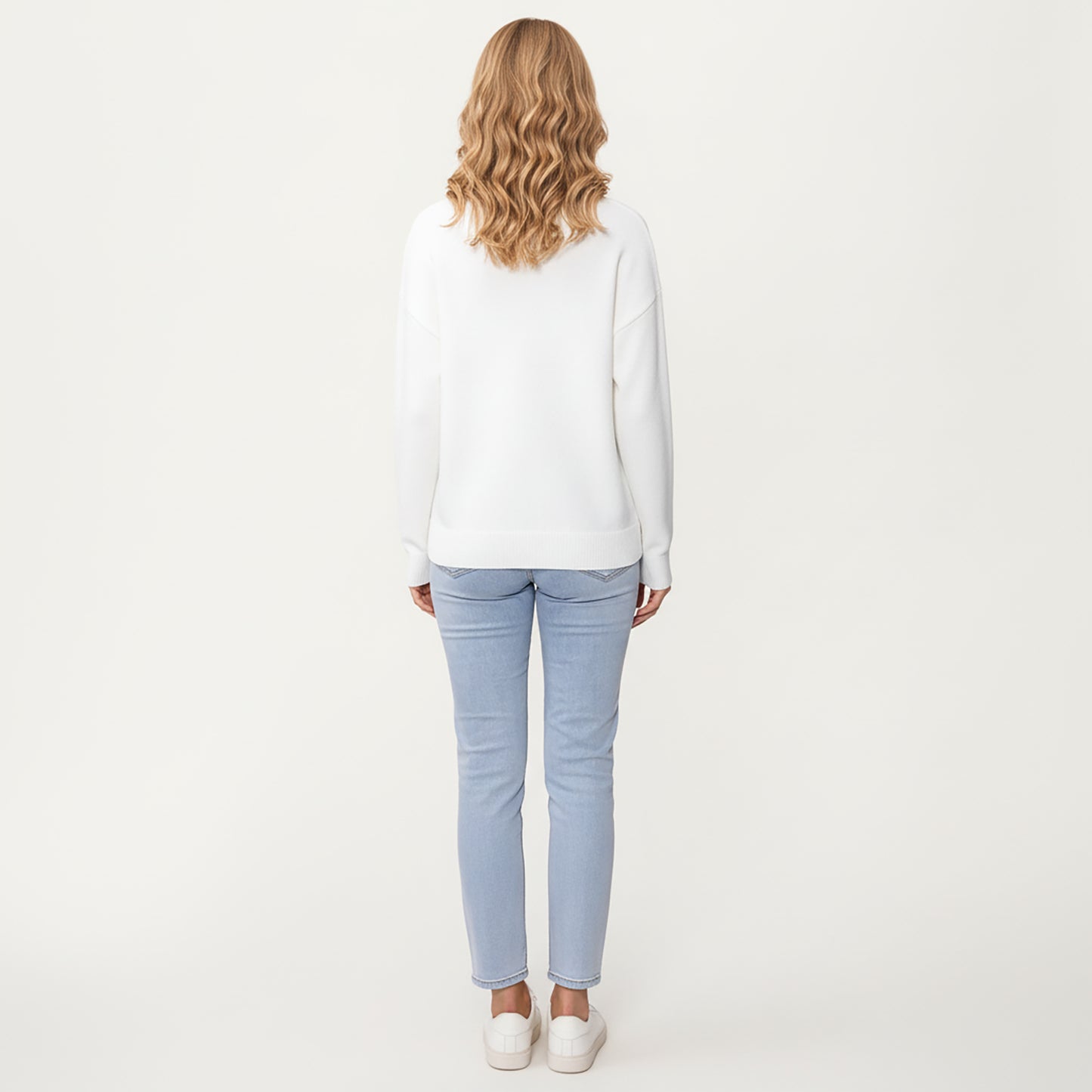 Heart Bow Knit Sweater with Playful Graphic Design, Soft Crew Neck Fit and Cozy Long Sleeve Detailing