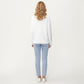 Heart Bow Knit Sweater with Playful Graphic Design, Soft Crew Neck Fit and Cozy Long Sleeve Detailing