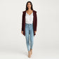 Long Sleeve Knit Cardigan with Open Front Design, Relaxed Hood Detail and Soft Textured Fabric