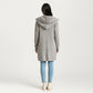 Long Sleeve Knit Cardigan with Open Front Design, Relaxed Hood Detail and Soft Textured Fabric