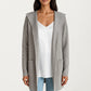 Long Sleeve Knit Cardigan with Open Front Design, Relaxed Hood Detail and Soft Textured Fabric