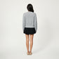 Long Sleeve Knit Top with Dimensional Ribbon Design and Soft Textured Fabric for Stylish Everyday Wear