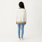 Long Sleeve Button Front Cardigan Top with Contrast Ribbed Trim and Relaxed Fit Open Front Silhouette