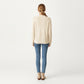 Knit Top with Textured Heart Pattern and Contrast Heart Accent Detail in a Soft Cozy Pullover Design