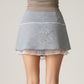 Lace-Trim Wrap Athletic Skort with Built-In Shorts and Layered Mesh Detail for Soft Feminine Active Style