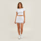 Lace-Trim Wrap Athletic Skort with Built-In Shorts and Layered Mesh Detail for Soft Feminine Active Style