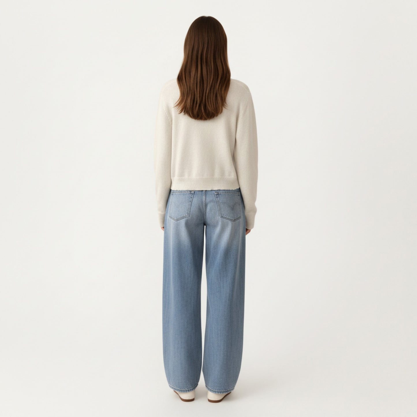 Soft Knit Button Front Cropped Cardigan with Ribbed Trim Details and Relaxed Long Sleeves