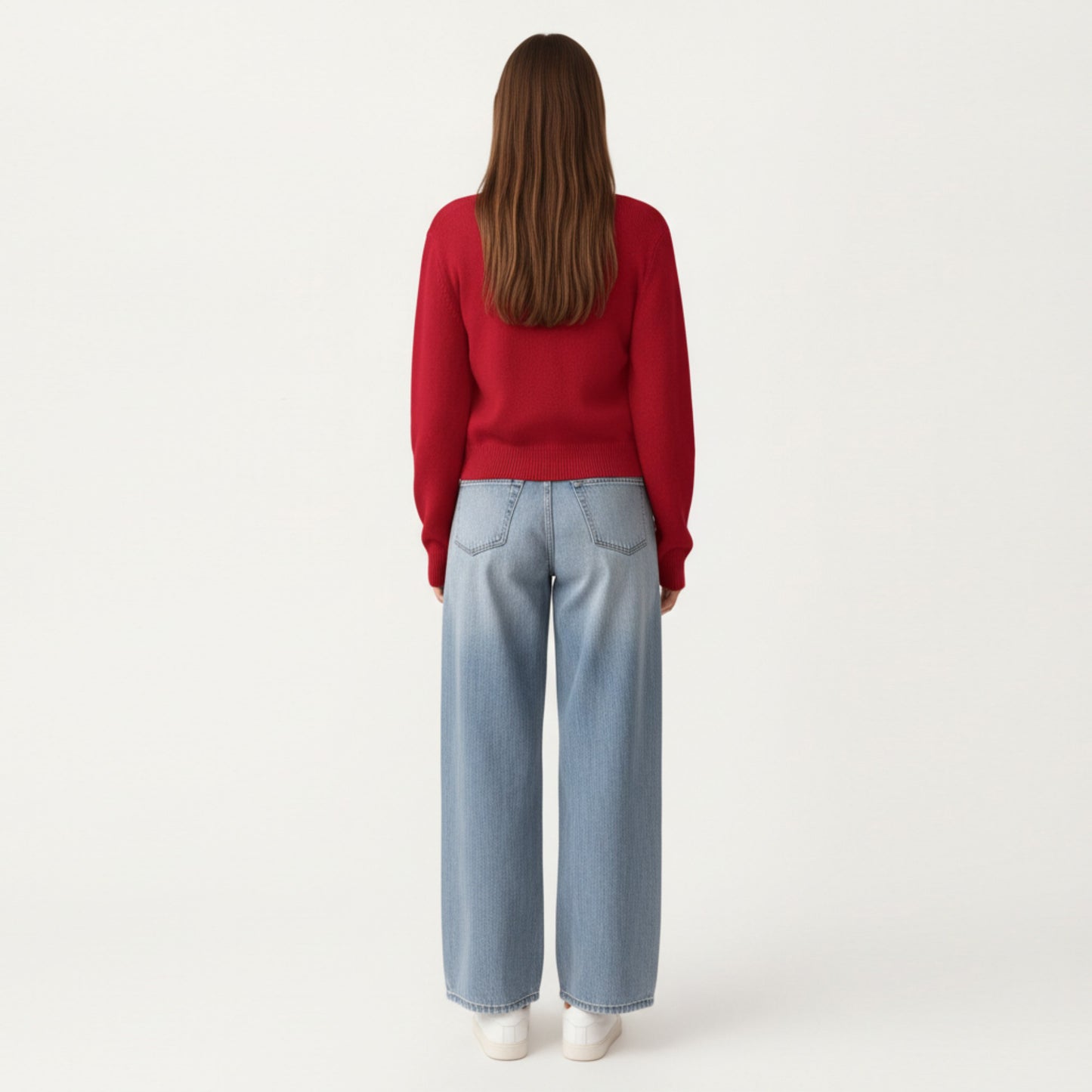Soft Knit Button Front Cropped Cardigan with Ribbed Trim Details and Relaxed Long Sleeves