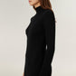 Long Sleeve Ribbed Knit Mini Dress with Contoured Textured Paneling and Stretch Fit for a Flattering Silhouette