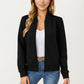 Textured Knit Zip Front Jacket with Soft Structured Shape and Ribbed Edges for Polished Everyday Layering