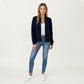 Textured Knit Zip Front Jacket with Soft Structured Shape and Ribbed Edges for Polished Everyday Layering
