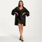 2-Piece Set Satin Slip Dress and Open Front Robe with Flowing Draped Sleeves and Lightweight Fabric