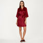 2-Piece Set Satin Slip Dress and Open Front Robe with Flowing Draped Sleeves and Lightweight Fabric