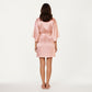 2-Piece Set Satin Slip Dress and Open Front Robe with Flowing Draped Sleeves and Lightweight Fabric