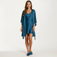 2-Piece Set Satin Slip Dress and Open Front Robe with Flowing Draped Sleeves and Lightweight Fabric