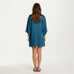 2-Piece Set Satin Slip Dress and Open Front Robe with Flowing Draped Sleeves and Lightweight Fabric