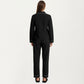 Long Sleeve Pajama Set with Soft Notched Collar Button Front Top and Relaxed Straight-Leg Pants