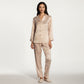 2-Piece Set Floral Satin Pajama Top and Relaxed Fit Pants with Smooth Finish and Soft Collar Detail