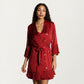 Satin Bow Print Slip Dress with Spaghetti Straps and Soft Draped Neckline for a Smooth Elegant Look