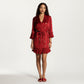 Satin Bow Print Slip Dress with Spaghetti Straps and Soft Draped Neckline for a Smooth Elegant Look