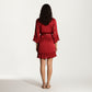 Satin Bow Print Slip Dress with Spaghetti Straps and Soft Draped Neckline for a Smooth Elegant Look