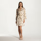 2-Piece Set Satin Polka Dot Slip Dress with Spaghetti Straps and Matching Tie Waist Robe Layer