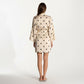 2-Piece Set Satin Polka Dot Slip Dress with Spaghetti Straps and Matching Tie Waist Robe Layer