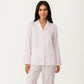 2-Piece Set Printed Button Front Pajama Top with Relaxed Long Sleeves and Matching Elastic Waist Pants