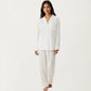 2-Piece Set Printed Button Front Pajama Top with Relaxed Long Sleeves and Matching Elastic Waist Pants