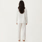 2-Piece Set Printed Button Front Pajama Top with Relaxed Long Sleeves and Matching Elastic Waist Pants