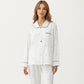 2-Piece Set Printed Button Front Pajama Top with Contrast Piping and Matching Relaxed Fit Lounge Pants
