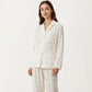 2-Piece Set Floral Print Pajama Top with Button Front and Trim Details Paired with Matching Pants