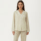 2-Piece Set Floral Print Pajama Top with Button Front and Trim Details Paired with Matching Pants
