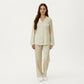 2-Piece Set Floral Print Pajama Top with Button Front and Trim Details Paired with Matching Pants