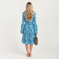 Floral V-Neck Dress with Bell Sleeves and Tiered Skirt for a Flattering Fit and Elegant Style
