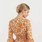 Floral V-Neck Dress with Bell Sleeves and Tiered Skirt for a Flattering Fit and Elegant Style