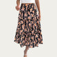 Floral Print Tiered Skirt with Ruffled Detailing for Flattering Fit and Feminine Elegance