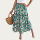 Floral Print Tiered Skirt with Ruffled Detailing for Flattering Fit and Feminine Elegance
