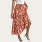 Floral Print Tiered Skirt with Ruffled Detailing for Flattering Fit and Feminine Elegance