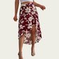 Floral Print High-Low Skirt with Elegant Asymmetrical Hem and Flattering Fit