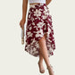 Floral Print High-Low Skirt with Elegant Asymmetrical Hem and Flattering Fit
