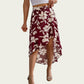 Floral Print High-Low Skirt with Elegant Asymmetrical Hem and Flattering Fit