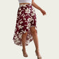 Floral Print High-Low Skirt with Elegant Asymmetrical Hem and Flattering Fit