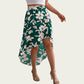 Floral Print High-Low Skirt with Elegant Asymmetrical Hem and Flattering Fit