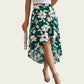 Floral Print High-Low Skirt with Elegant Asymmetrical Hem and Flattering Fit