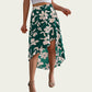 Floral Print High-Low Skirt with Elegant Asymmetrical Hem and Flattering Fit